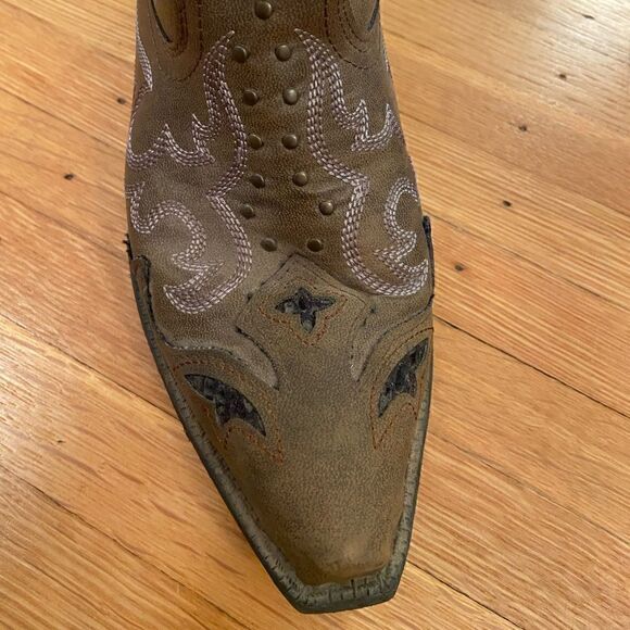 Laredo Western Brown Embroidered Cowboys Boots - Picture 8 of 8